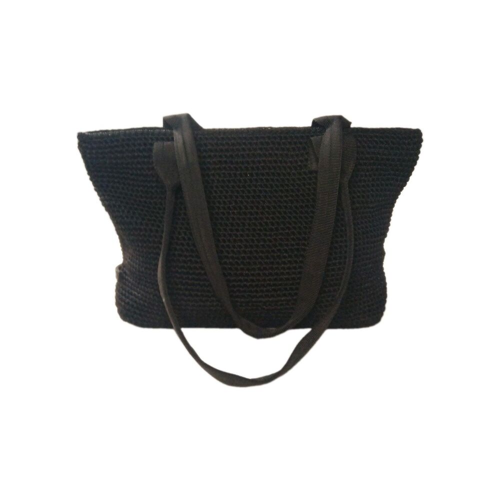 The Sak  Knitted Shoulder Tote Vintage Black Handbag - Picture 4 of 8